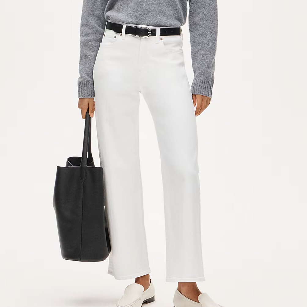 J Crew Slim Wide Jean White Denim Size 26